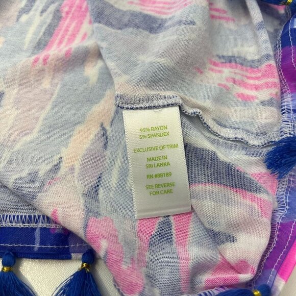 Lilly Pulitzer Palma Strapless Women's Tube Top Fringe Bottom Size XXS - Picture 6 of 9